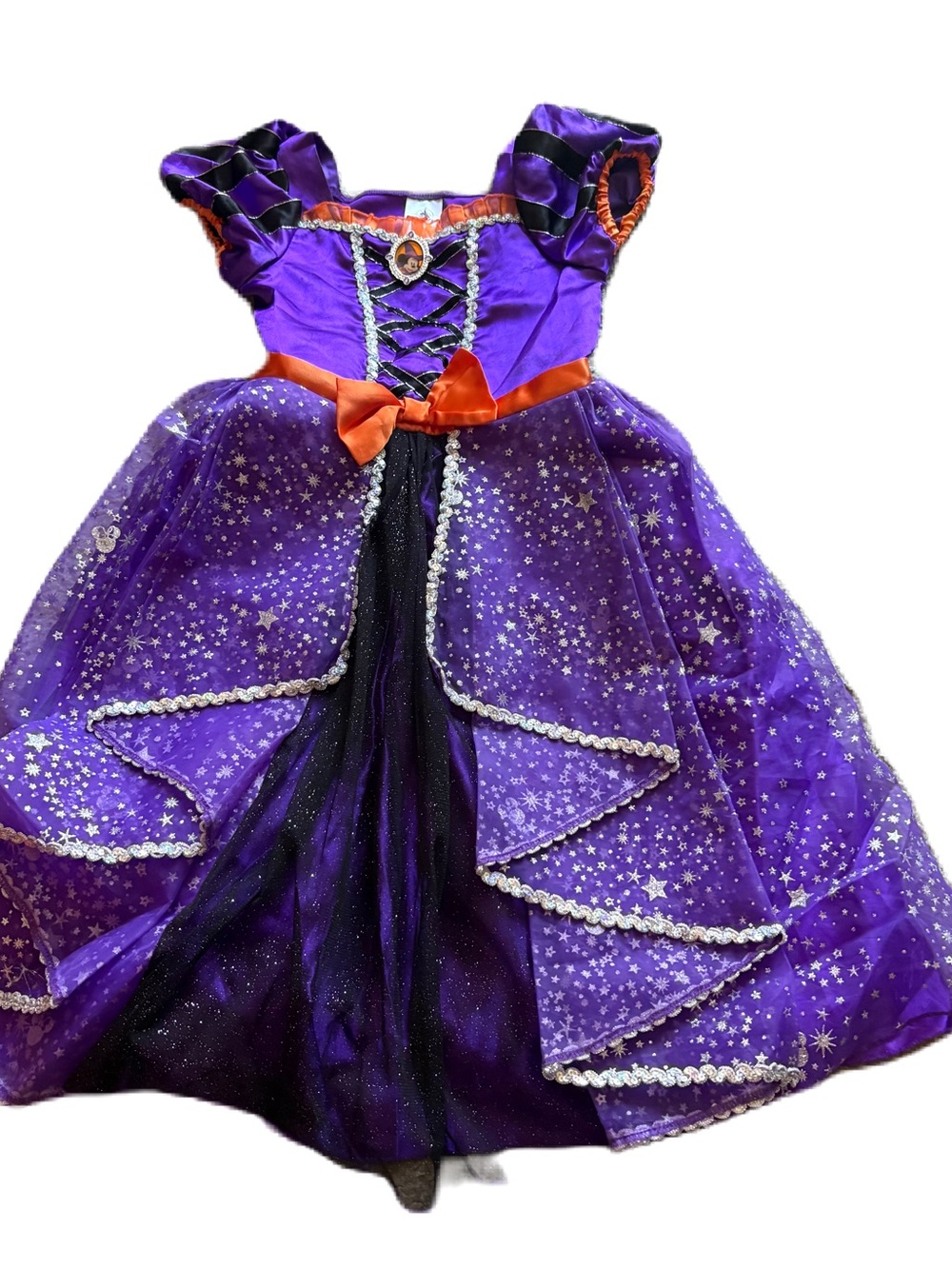 Disney Minnie Mouse Witch Purple and Orange Starry Princess Dress 9 10 Costume